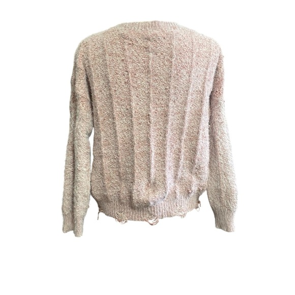 Anthropologie Raga Textured Blush Knit Sweater Sz-Medium - Picture 3 of 6
